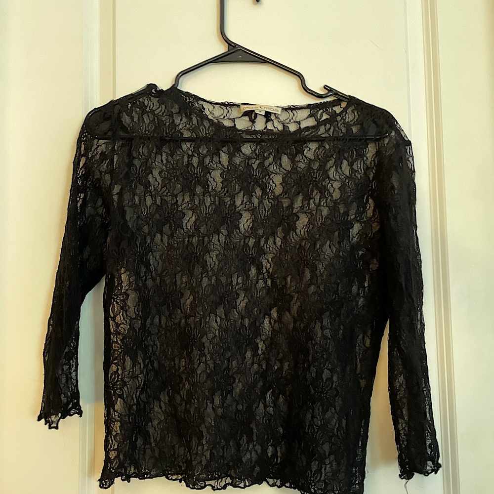Black lace cover up top